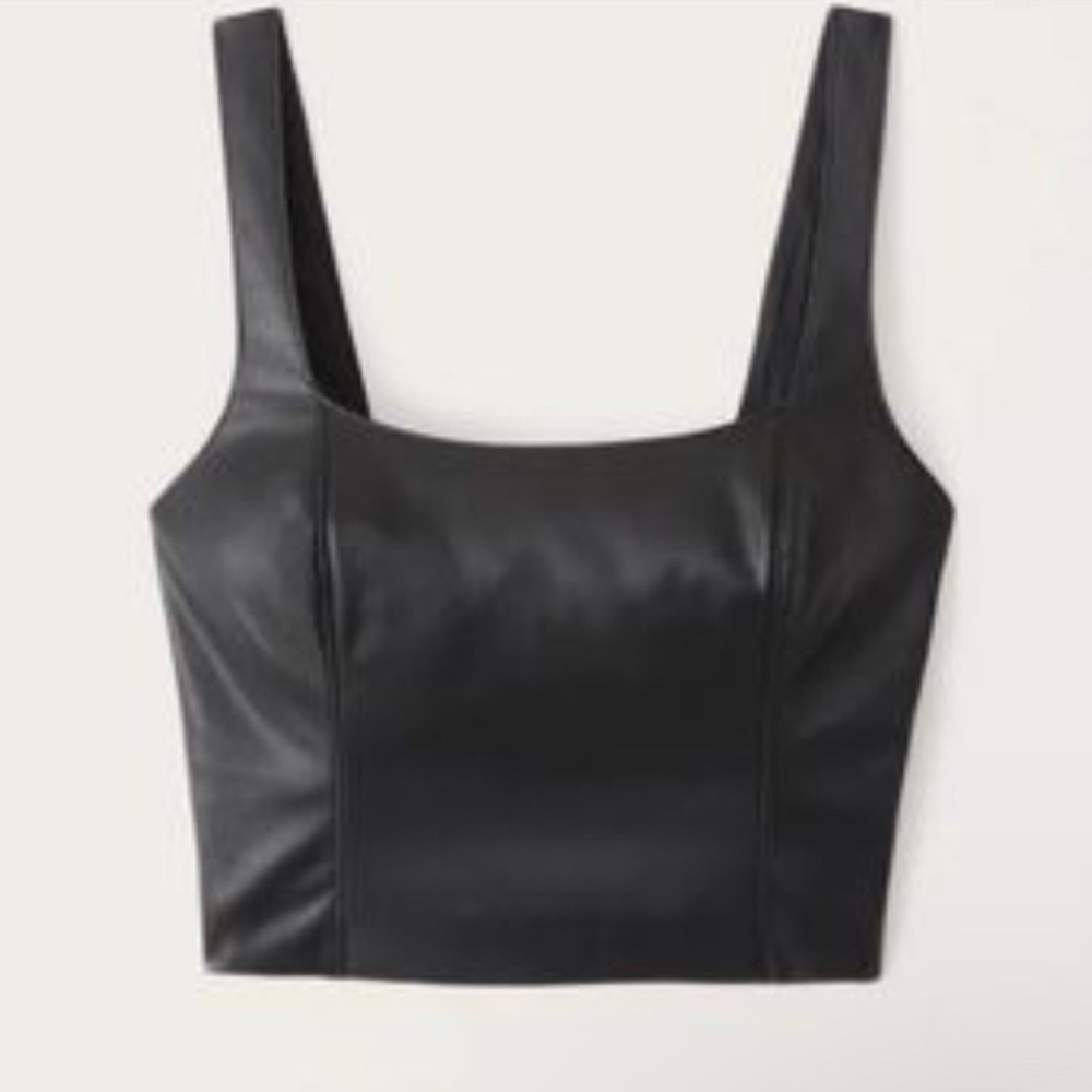 Abercrombie Faux Leather Crop Top